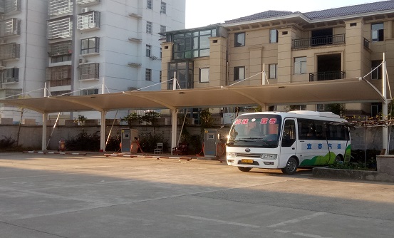膜结构充电桩车棚 膜结构充电桩车棚