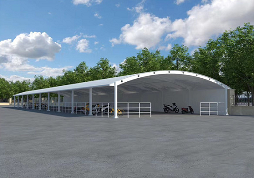 钢膜结构电动车停车棚 钢膜结构电动车停车棚