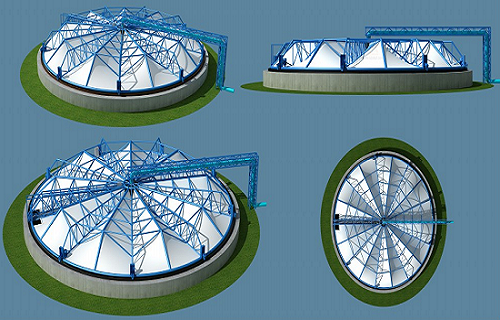 随动式反吊膜结构加盖密封罩 随动式反吊膜结构加盖密封罩